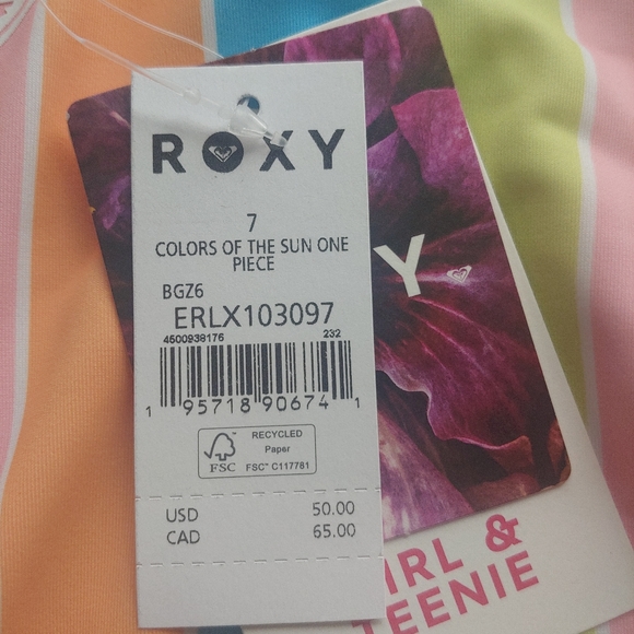 ROXY NEW Colors of the Sun One Piece Swimsuit - Picture 6 of 9